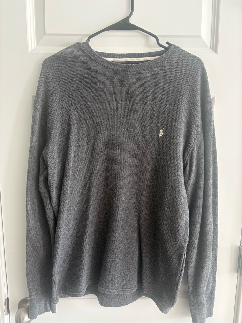 Polo by Ralph Lauren Men's Charcoal Crewneck Sweater with Embroidered Pony
